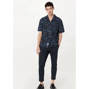 New $89.50 Frank And Oak The Abstract Camp Shirt SIZE MEDIUM ORGANIC COTTON